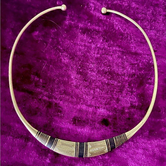 Brass and wood Tuareg necklace - Picture 3 of 3